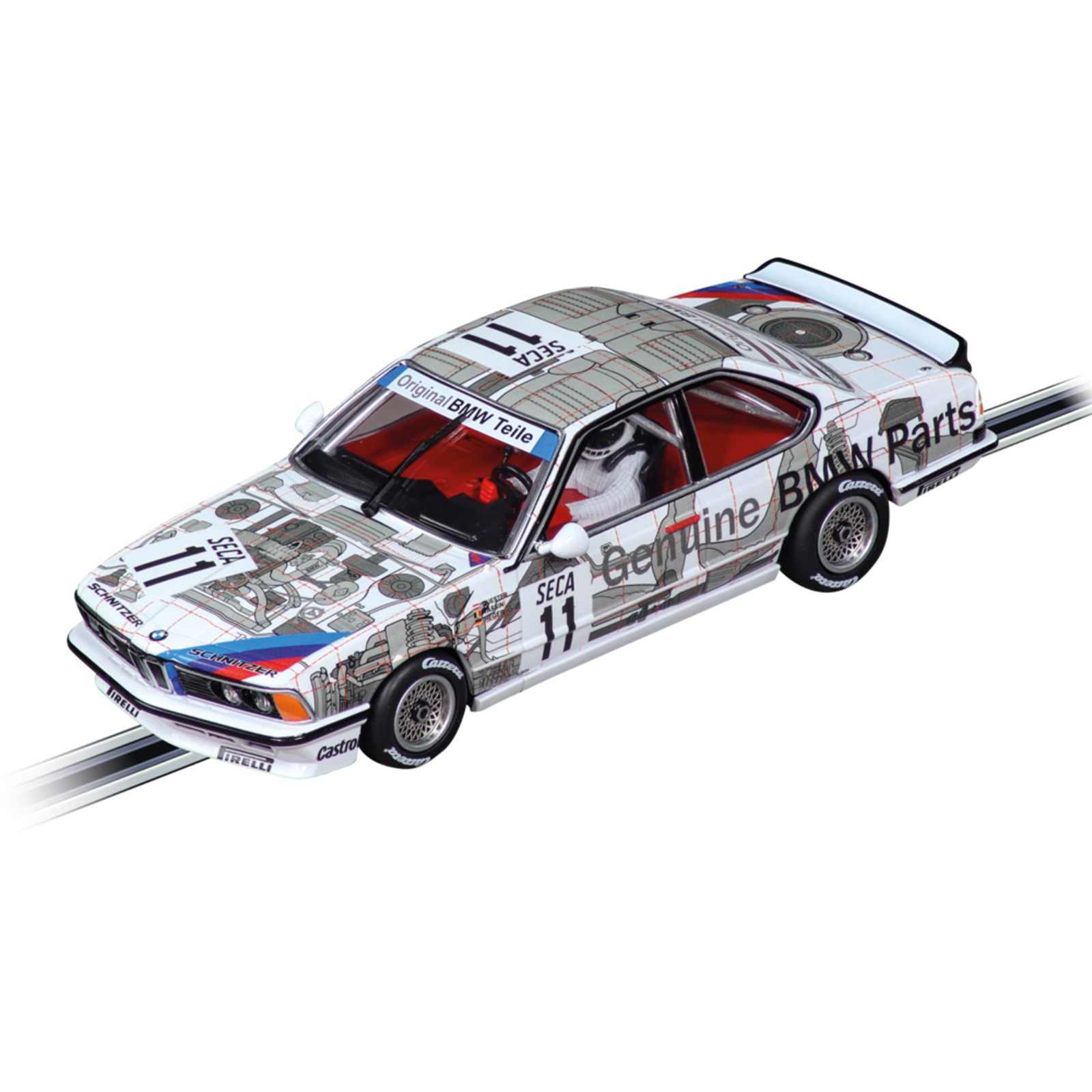 Carrera Digital 132 BMW 635 CSI  Schnitzer Genuine BMW Parts Nr.11 24H Spa 1986
